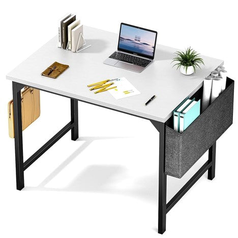 Modern Office Desk with Side Storage Organizer
