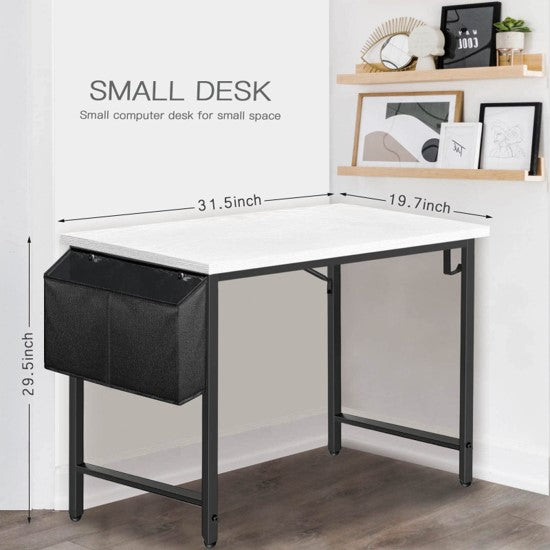 Modern Office Desk with Side Storage Organizer
