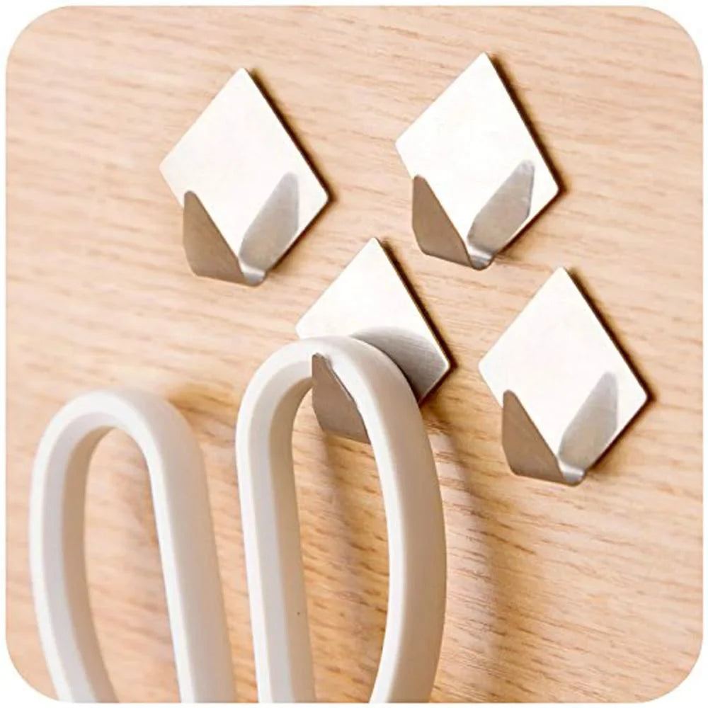 Sleek Hold – Silver Adhesive Hook