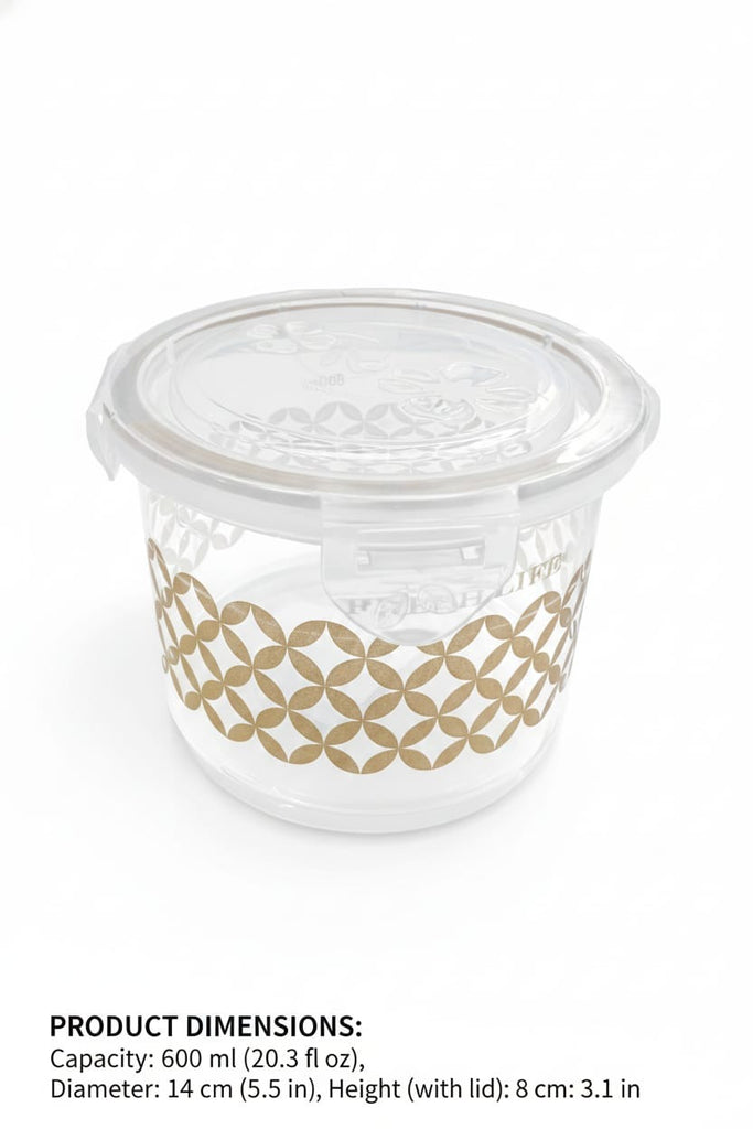 Luxury Gold Patterned Candy Jar with Floral Embossed Airtight Lid