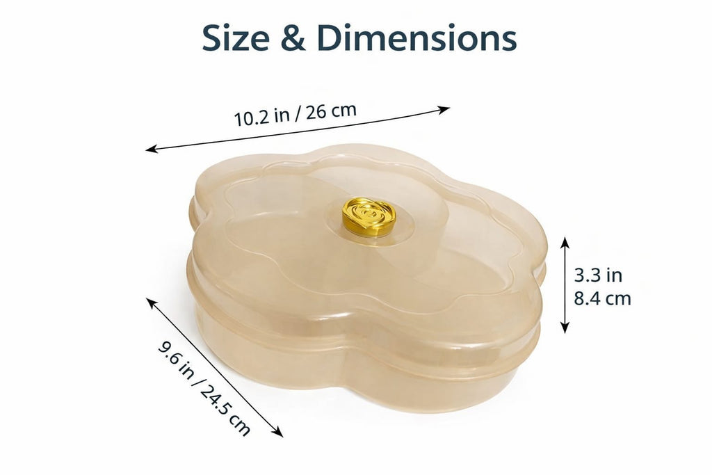 Flower Shape Transparent Plastic Storage Box with Lid | Multipurpose Spices & Dry fruit container Container