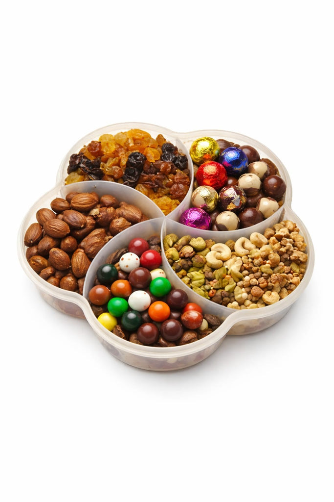 Flower Shape Transparent Plastic Storage Box with Lid | Multipurpose Spices & Dry fruit container Container
