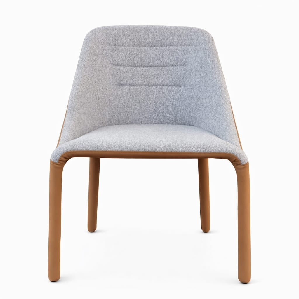 Modern Upholstered Accent Dining Chair with Wooden Legs | Contemporary Fabric Lounge Chair for Living Room, Cafe & Restaurant