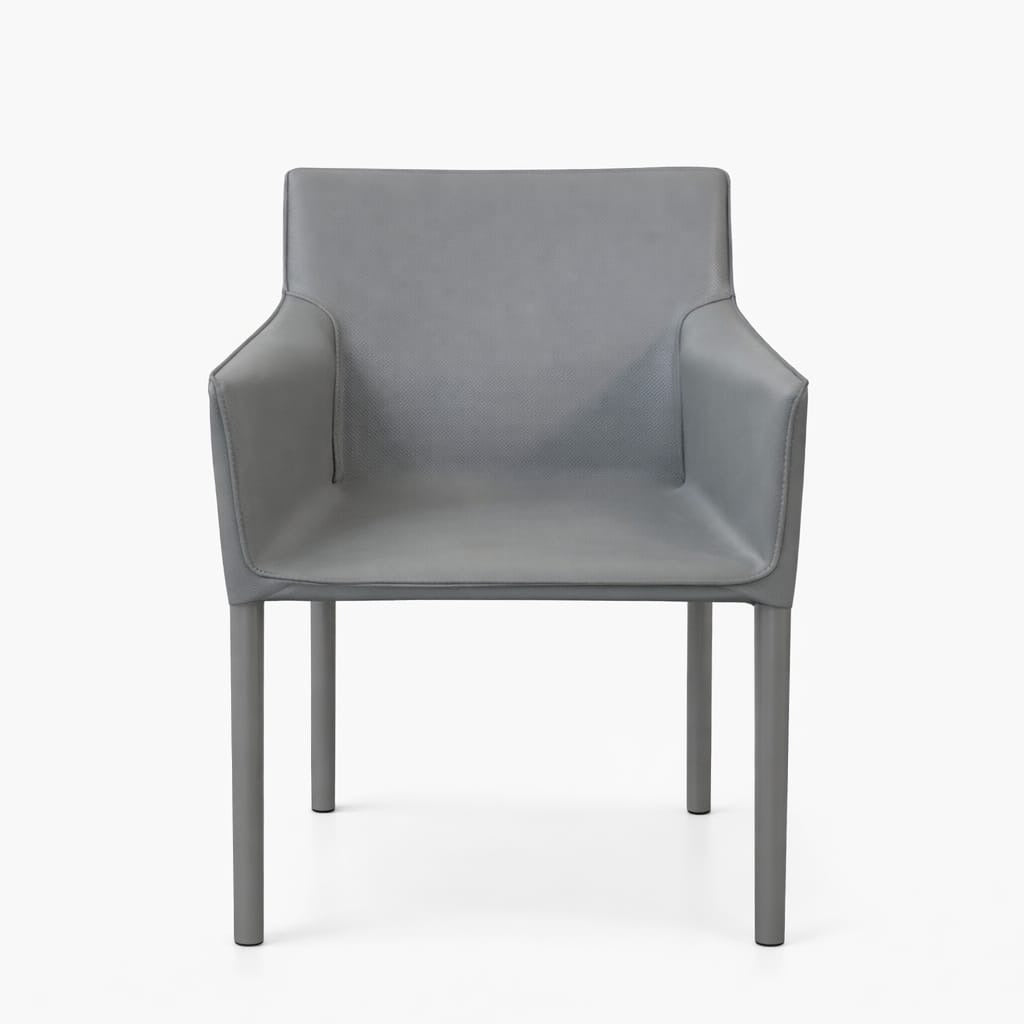 Modern Upholstered Dining Arm Chair | Premium Cushion Seating with Metal Legs | Contemporary Living Room & Restaurant Chair