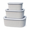 Ribbed/Fluted Rectangular Plastic Food Storage Containers with Lids