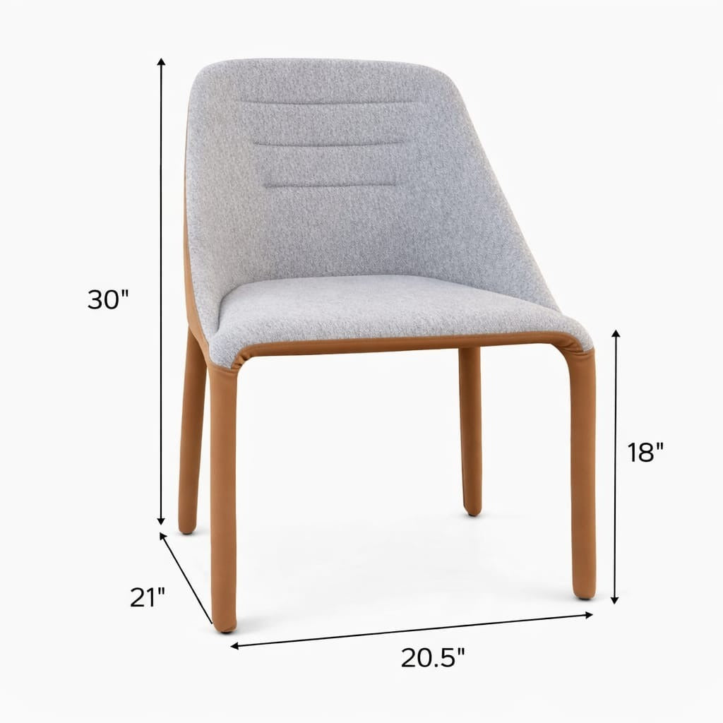 Modern Upholstered Accent Dining Chair with Wooden Legs | Contemporary Fabric Lounge Chair for Living Room, Cafe & Restaurant