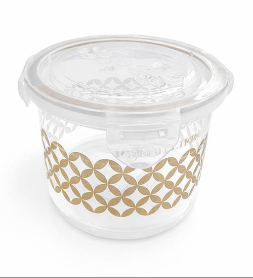 Luxury Gold Patterned Candy Jar with Floral Embossed Airtight Lid