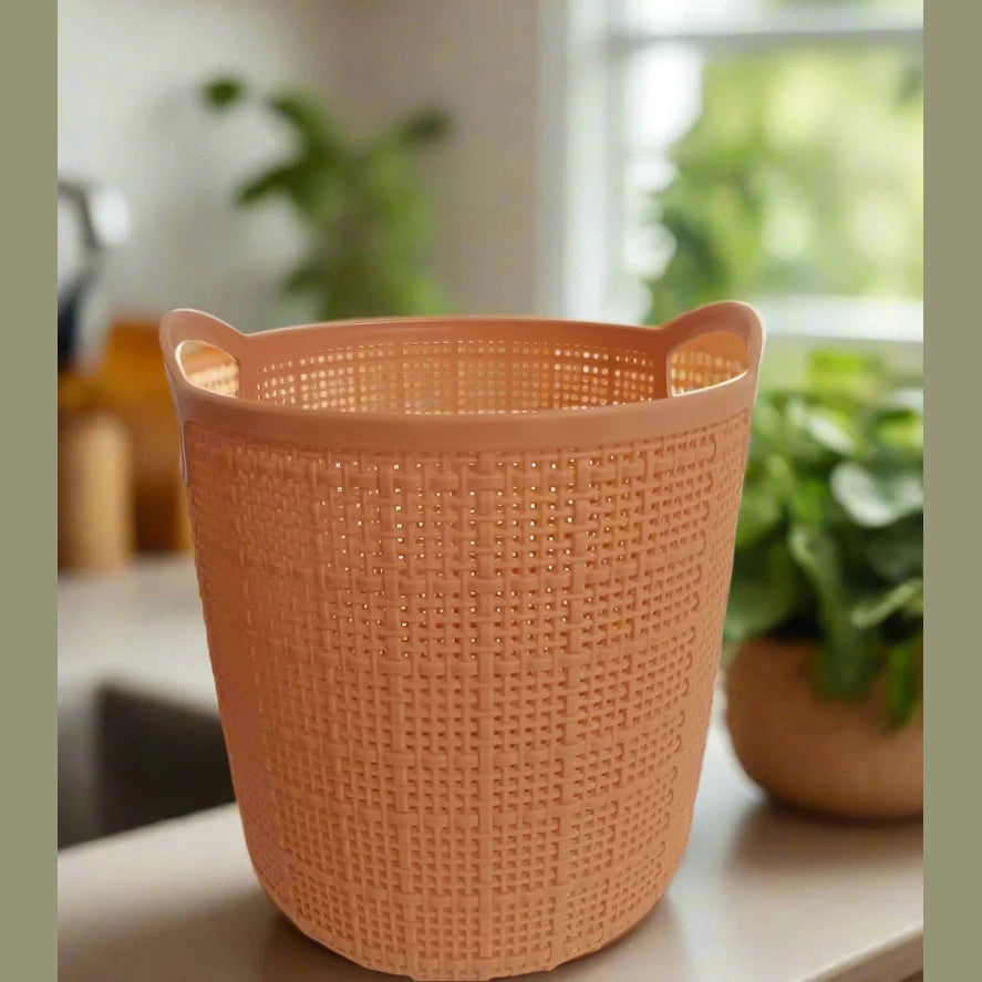 Small Round Brown Storage Basket