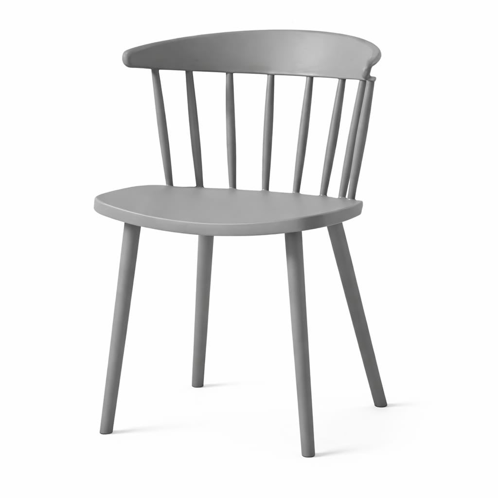 Modern Plastic Dinning Chairs, Curved Back Chair for Home Living Kitchen Room Restaurant Cafe Office (Grey)