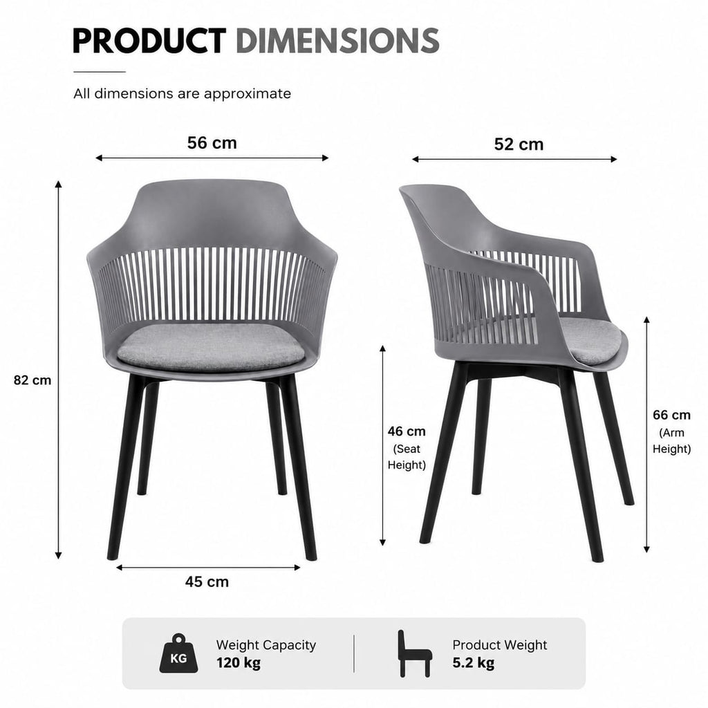GREY CAFE CHAIR