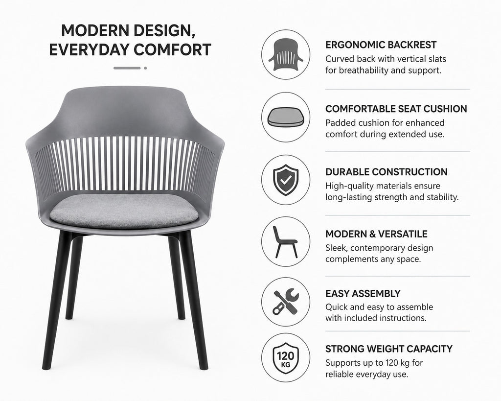 GREY CAFE CHAIR