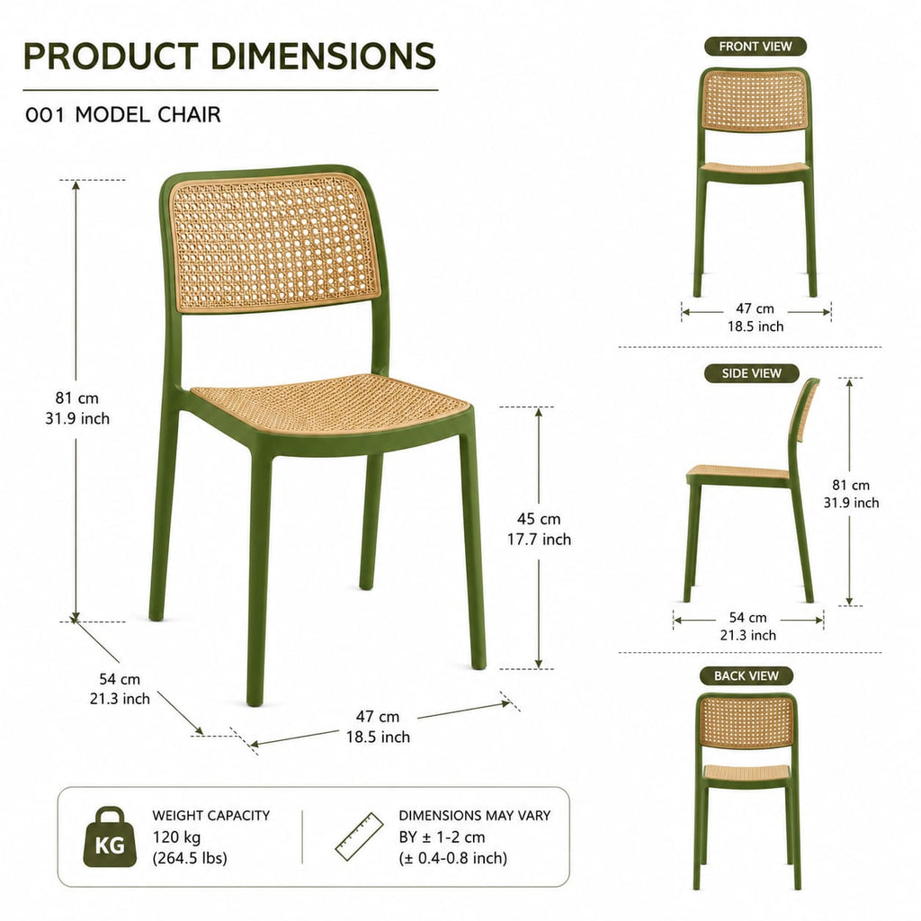 Olive Rattan Designer Chair
