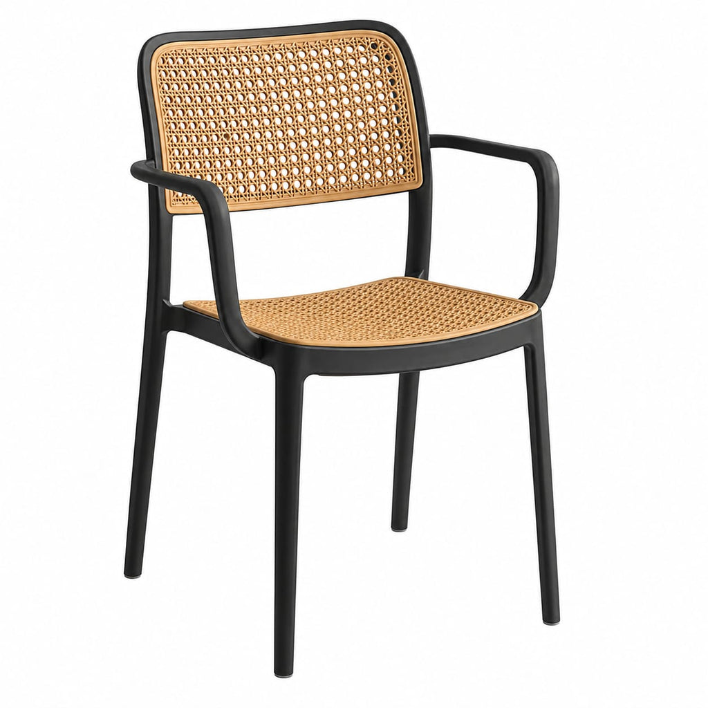 Chair for Cafeteria | Arm Chair | Accent Chair for Living Room Home, Bedroom, Cafe and Hotels | Black