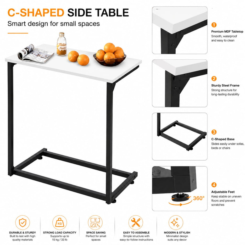 LAPTOP TABLE WHITE MARBLE