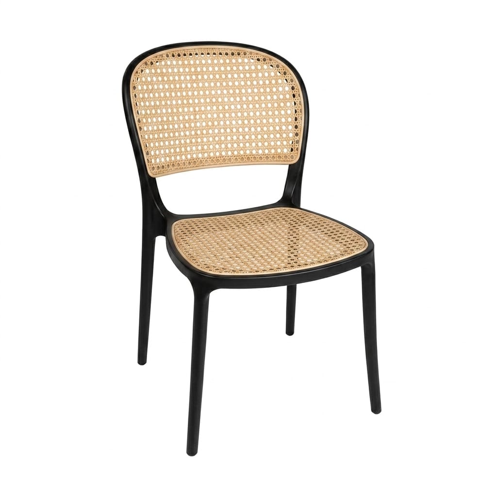 Modern Sculptural Dining Chair – Ergonomic Armchair with Mid-Century Flair, Durable Matte Polypropylene, Stackable Accent Seating for Dining Room, Patio, or Home Office – Brown