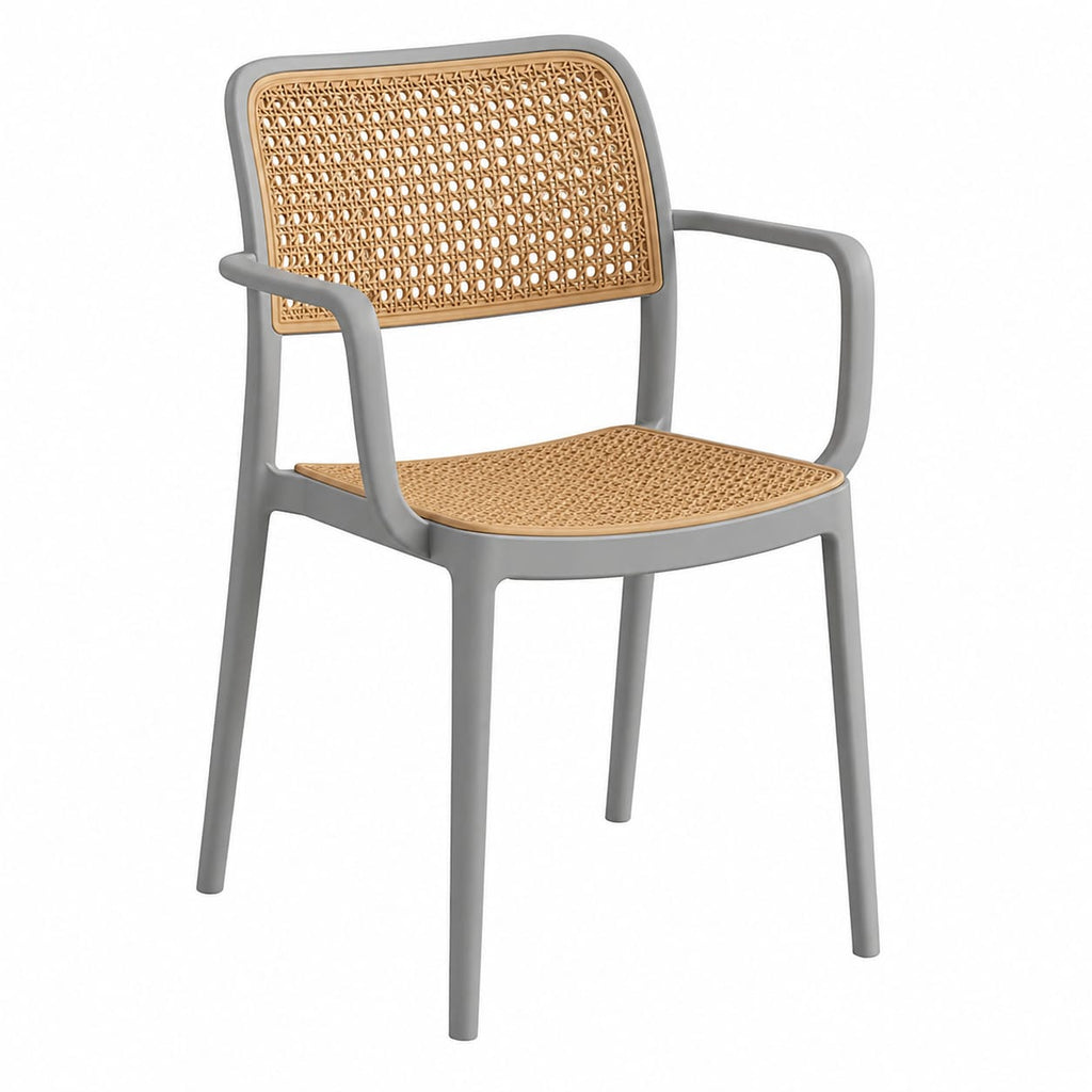 Chair for Cafeteria | Arm Chair | Accent Chair for Living Room Home, Bedroom, Cafe and Hotels Grey