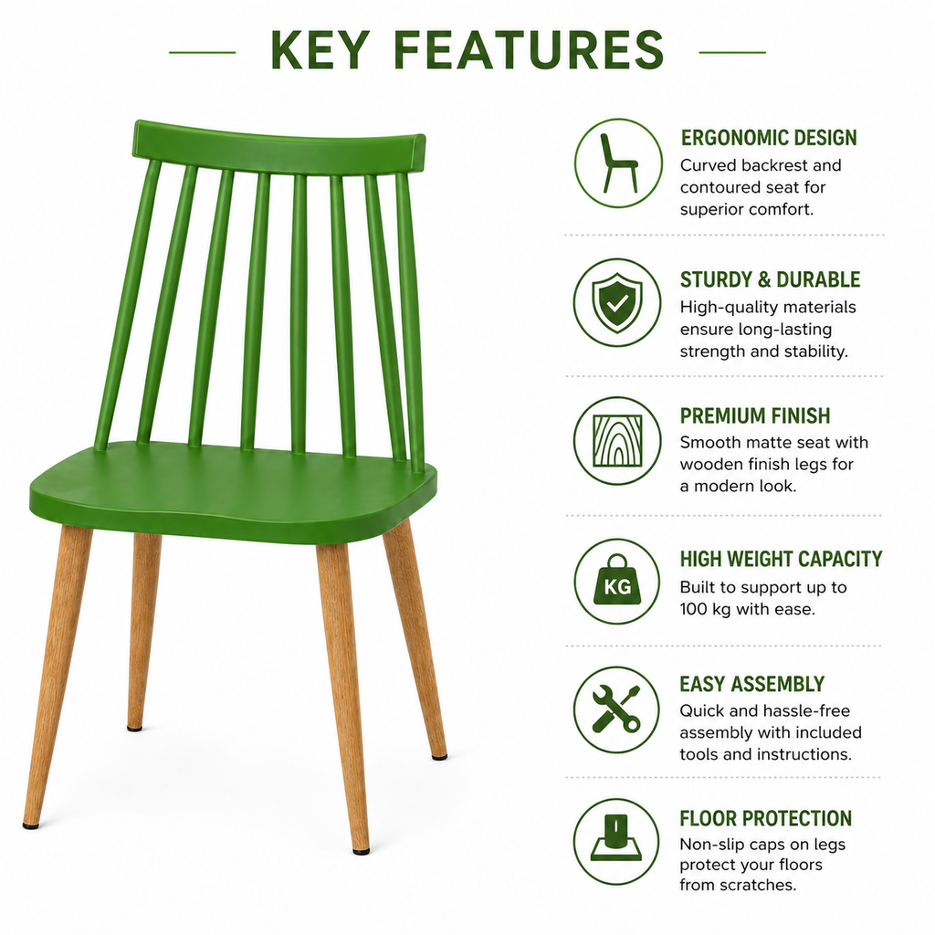 XANA GREEN DINING CHAIR