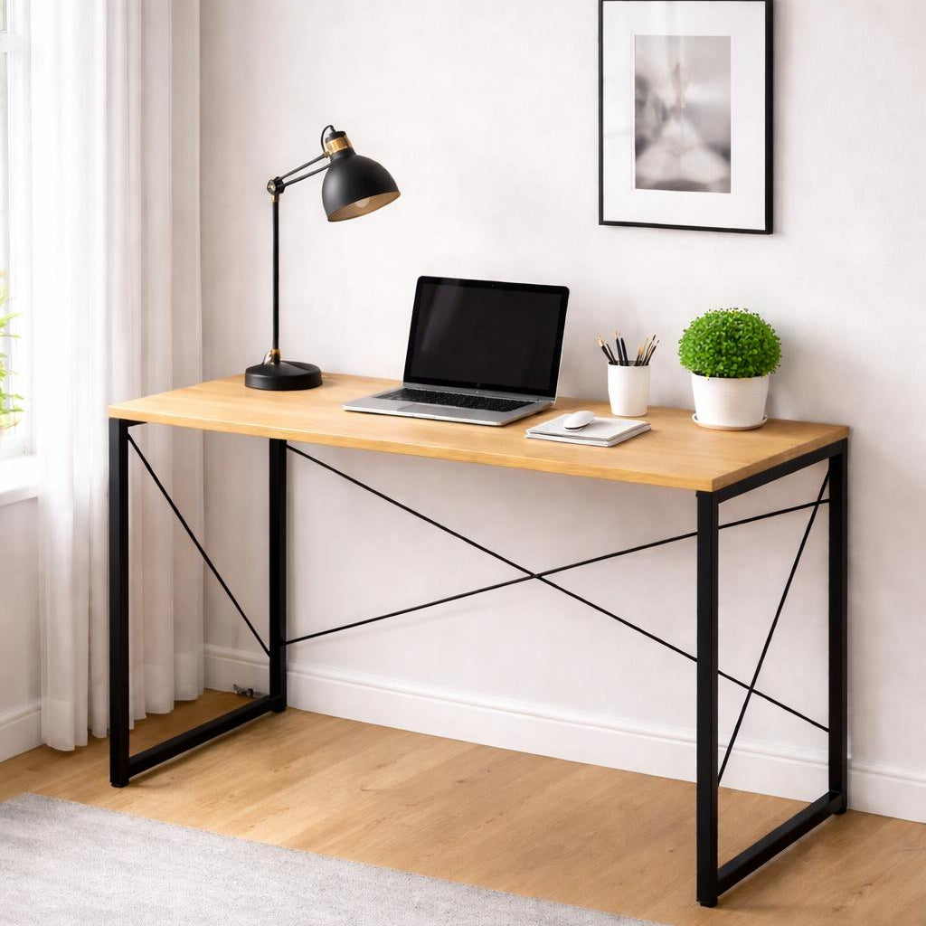Portable Wood Computer Desk | Foldable Modern Writing | Multipurpose Study Table Best for Home, School, Office Work & More