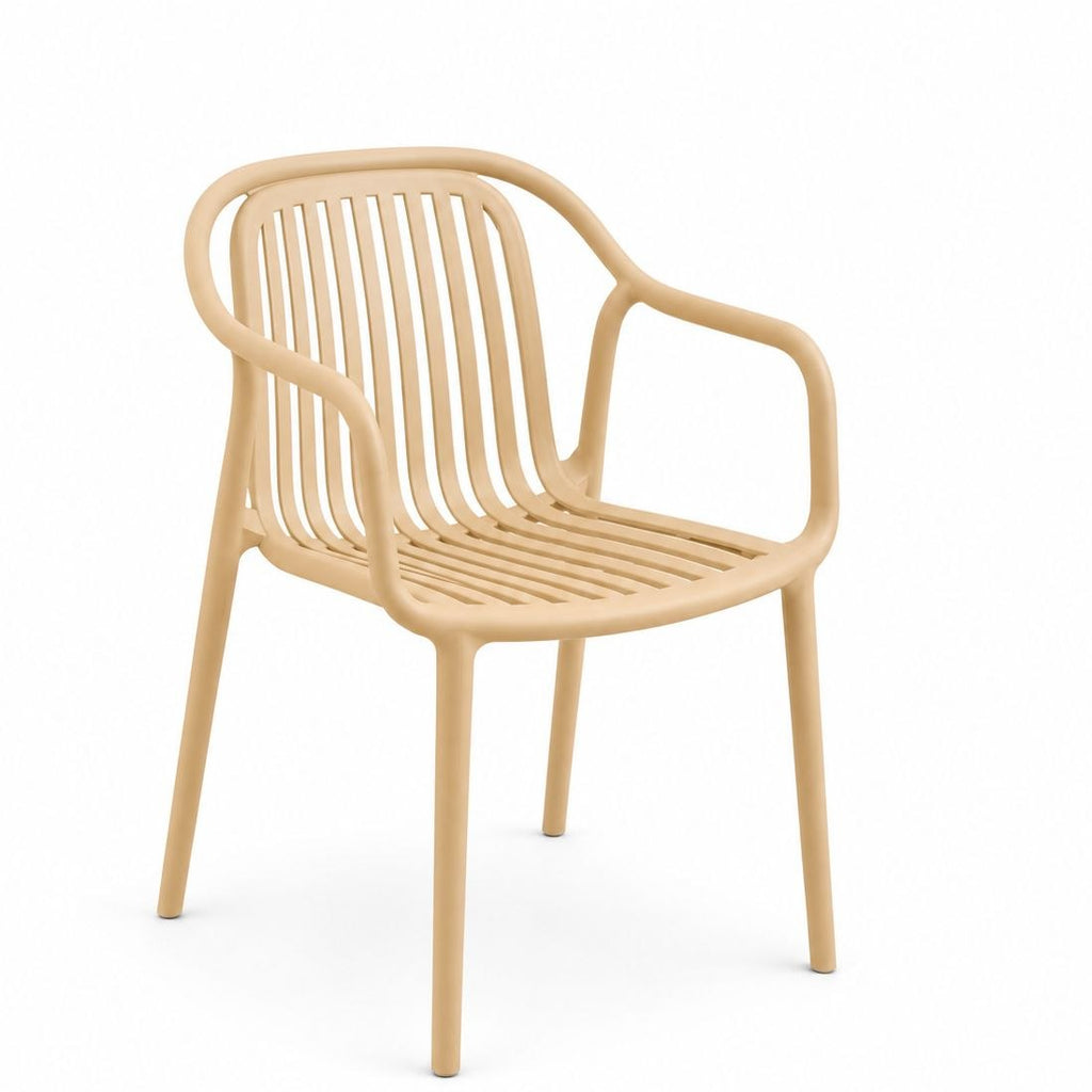 Modern Design New Stackable Polypropylene Outdoor Garden Dining Chair Armrest Kitchen School and Home Furniture Use