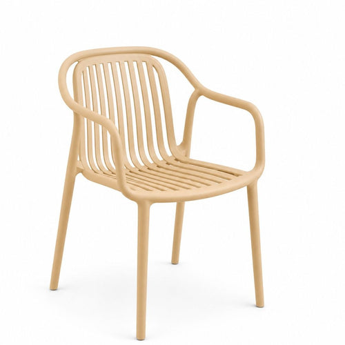 Modern Design New Stackable Polypropylene Outdoor Garden Dining Chair Armrest Kitchen School and Home Furniture Use