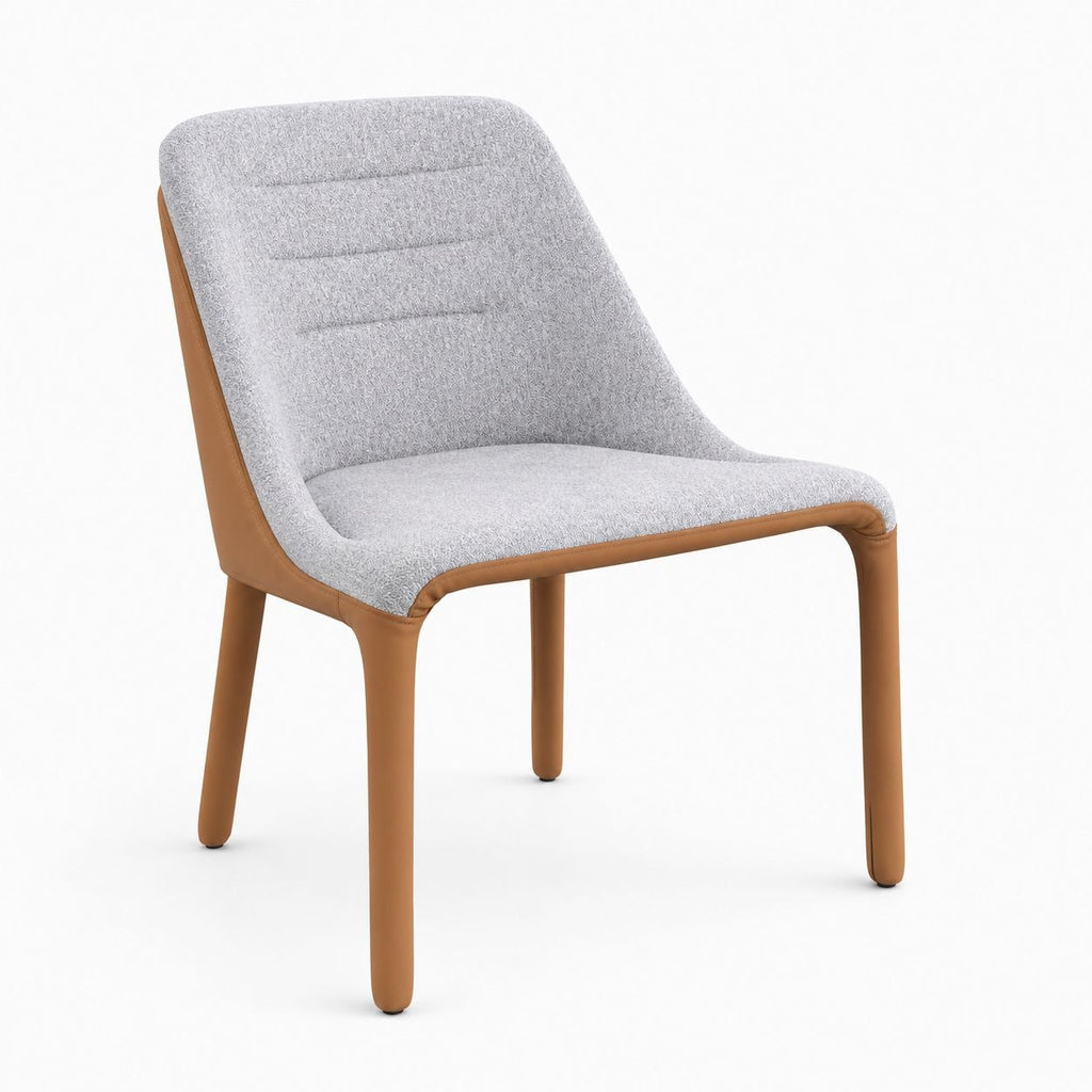 Modern Upholstered Accent Dining Chair with Wooden Legs | Contemporary Fabric Lounge Chair for Living Room, Cafe & Restaurant