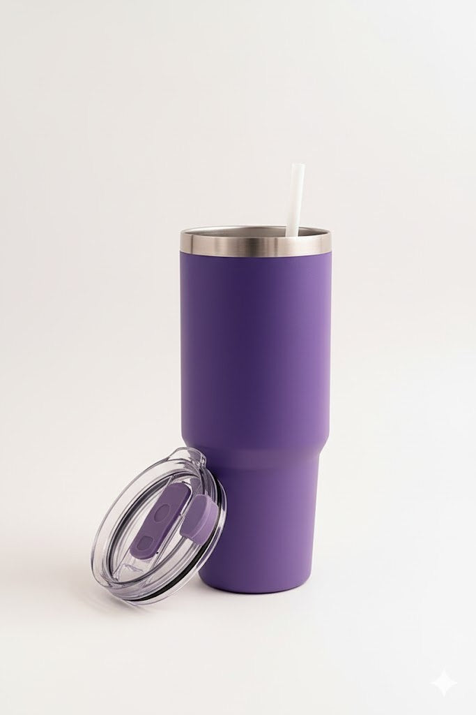 1200ml Insulated Coffee Tumbler Handle Lid