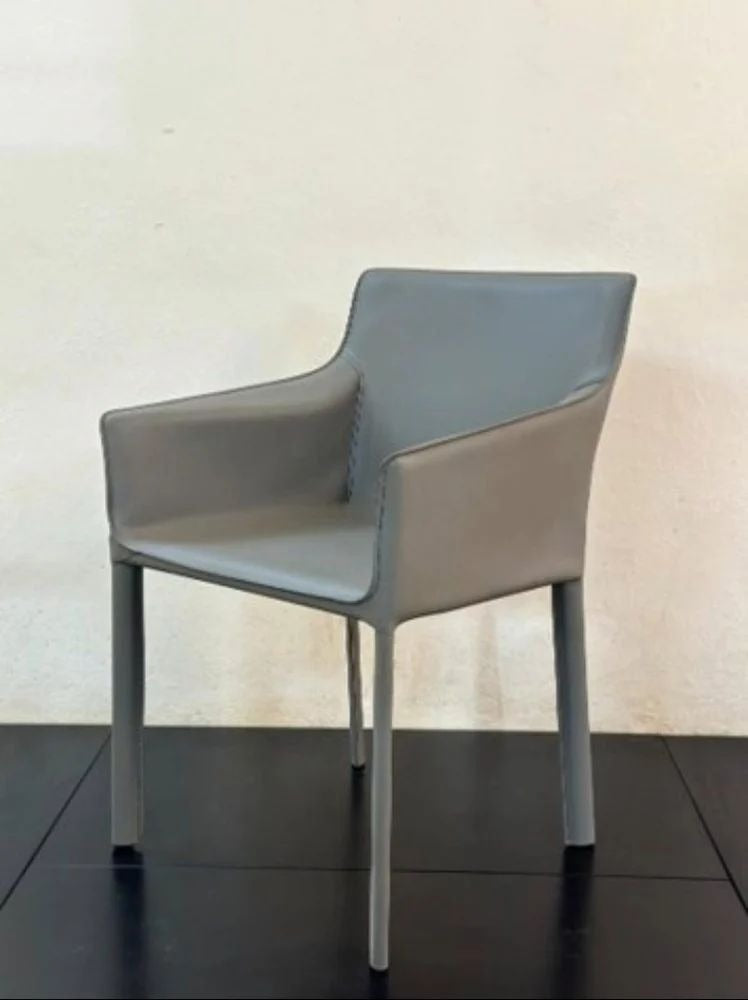 Modern Upholstered Dining Arm Chair | Premium Cushion Seating with Metal Legs | Contemporary Living Room & Restaurant Chair