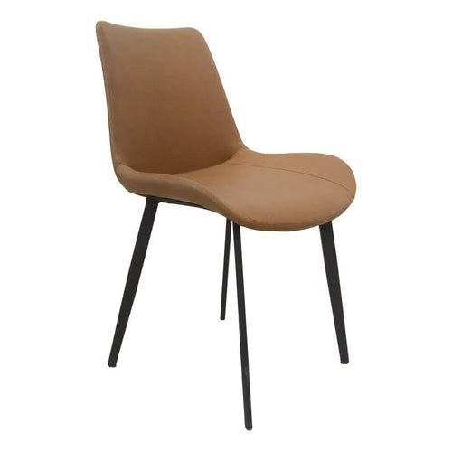 Dining Chair with Fabric Cushion Comfortable Padded Seat and Backrest Strong Metal Legs for Home and Cafe Use