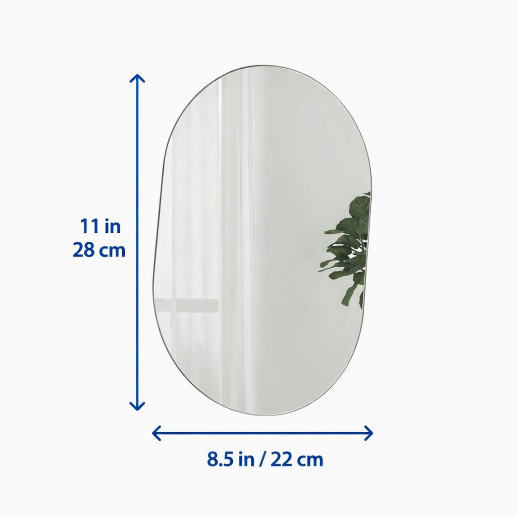 Trending Oval Adhesive Mirror Perfect for bedrooms, bathrooms, or hallways