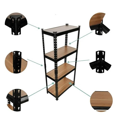 4-Shelf Shelving Unit Storage Rack Utility Rack Garage Shelves Display Rack Steel Boltless Rivet Rack
