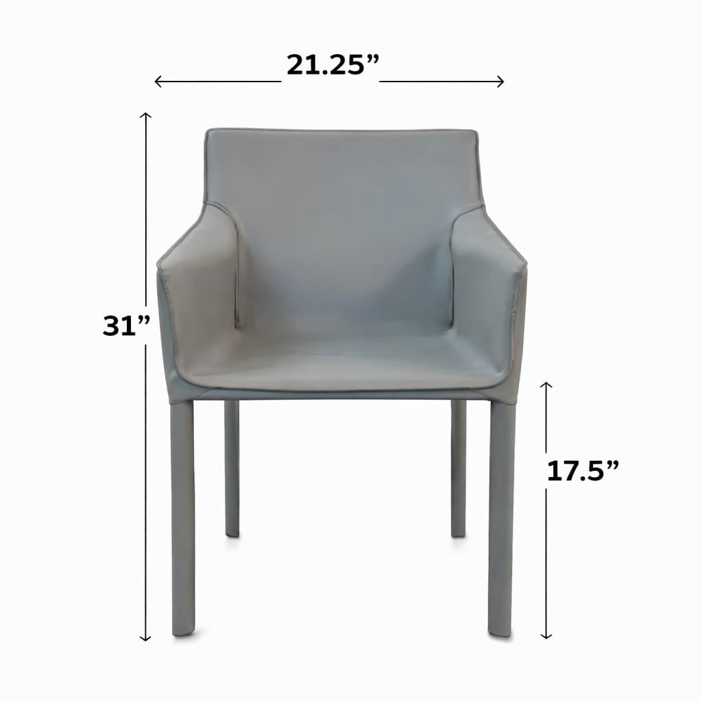 Modern Upholstered Dining Arm Chair | Premium Cushion Seating with Metal Legs | Contemporary Living Room & Restaurant Chair