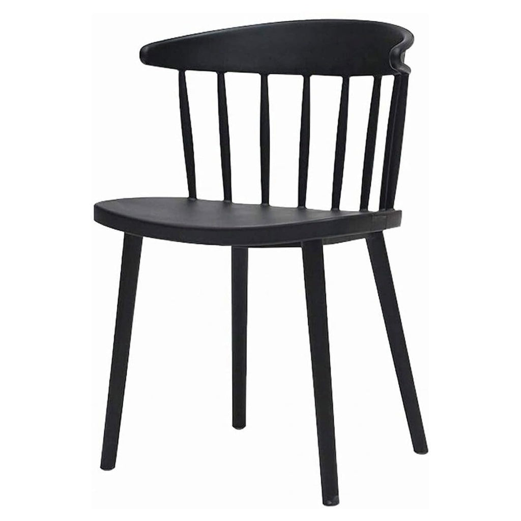 Black Dining Chairs – Modern Design with Curved Backrest and Sturdy Legs for Comfortable Seating in Dining Rooms, Kitchens, and Offices.