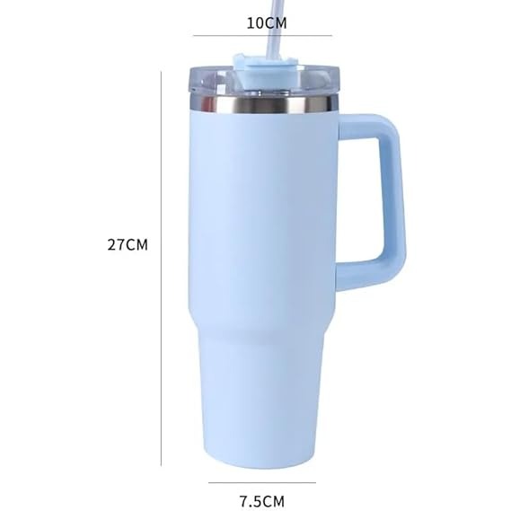 1200ml Insulated Coffee Tumbler Handle Lid