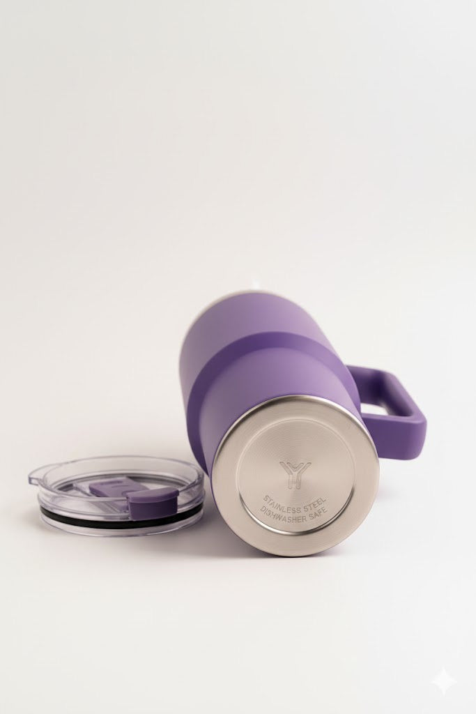 1200ml Insulated Coffee Tumbler Handle Lid