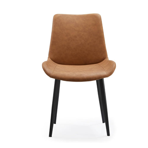 Dining Chair with Fabric Cushion Comfortable Padded Seat and Backrest Strong Metal Legs for Home and Cafe Use