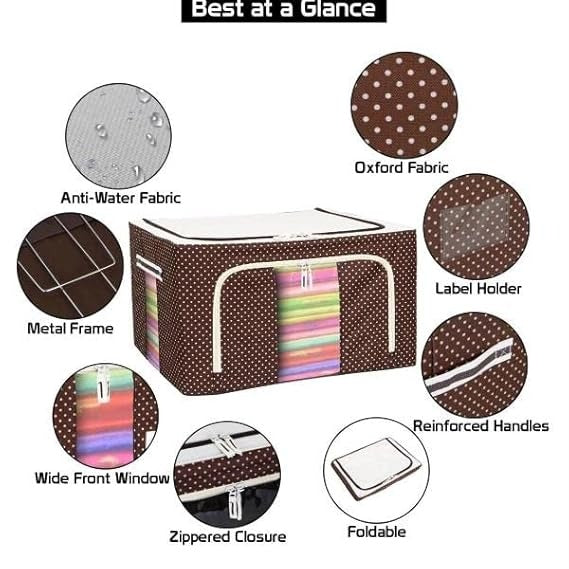 Foldable 66L cloths storage box organiser