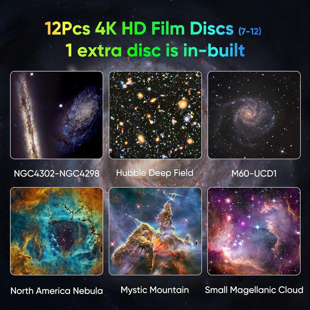 Galaxy Star Projector with HD Astronomical Discs