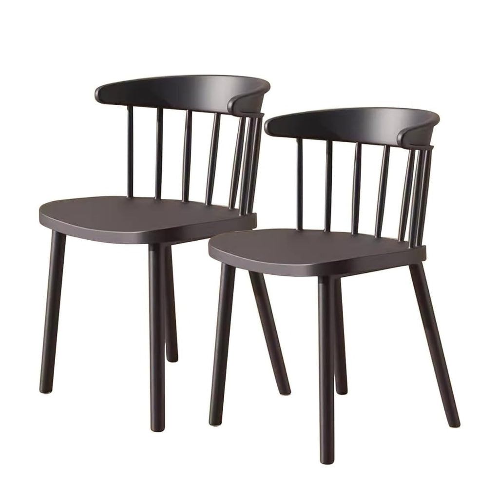 Black Dining Chairs – Modern Design with Curved Backrest and Sturdy Legs for Comfortable Seating in Dining Rooms, Kitchens, and Offices.