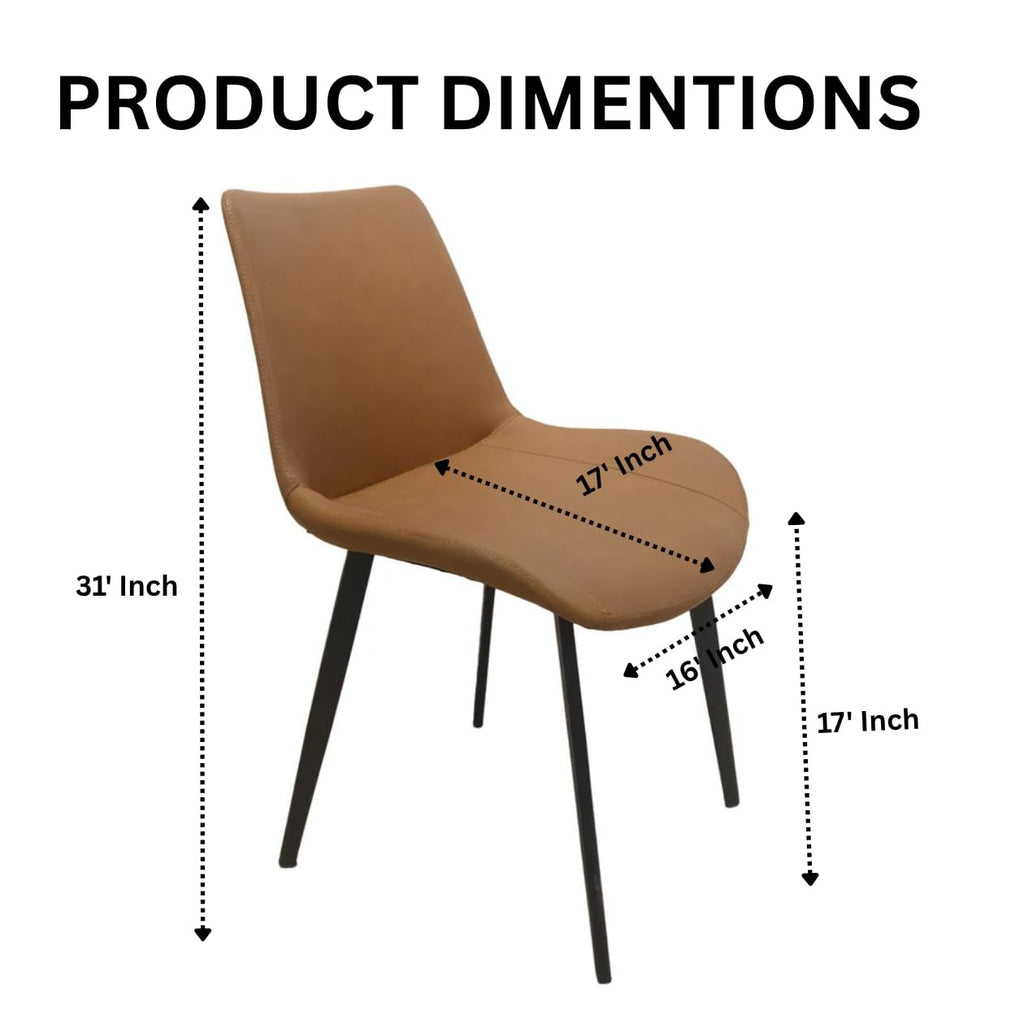 Dining Chair with Fabric Cushion Comfortable Padded Seat and Backrest Strong Metal Legs for Home and Cafe Use