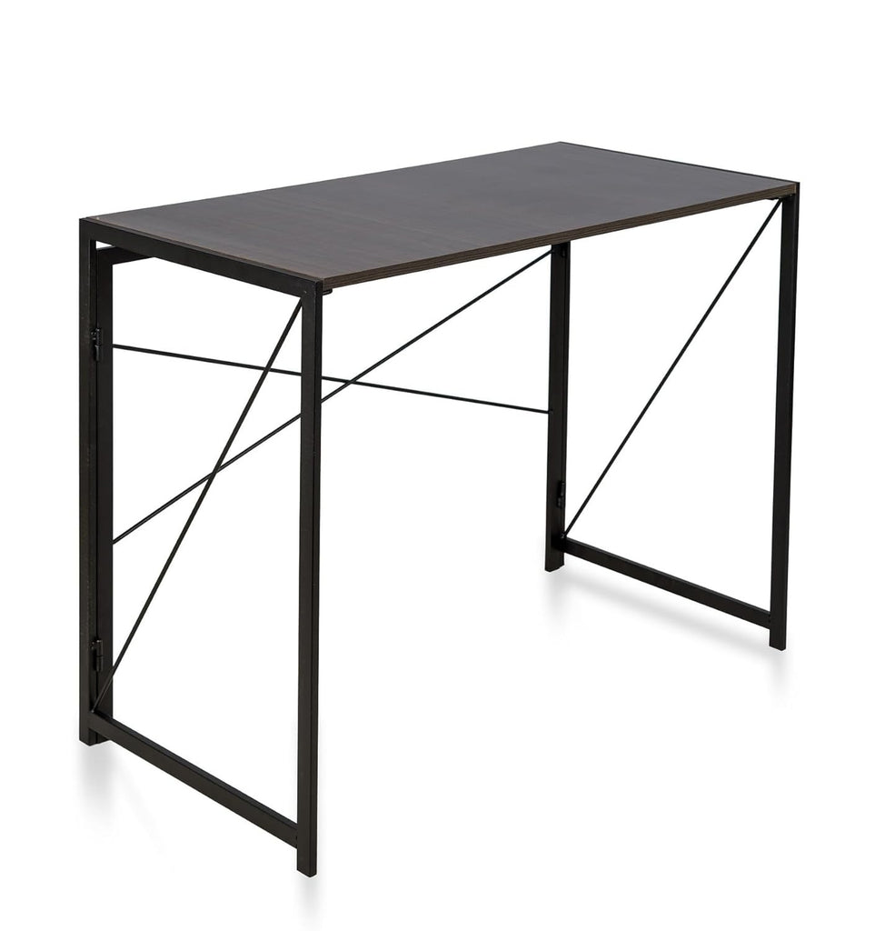 Modern Minimalist Folding table | Black Industrial Study Desk | Space saving Foldable table