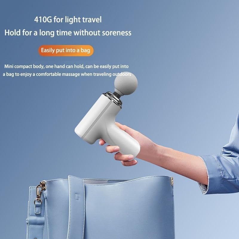 Mini Gun Massager Machine for Pain Relief - Body, Neck, Shoulders, Back, Arms & Feet Massager- 6 Speed Settings -7 Type-C Charging for Muscle Pain Relief Recovery., Blue