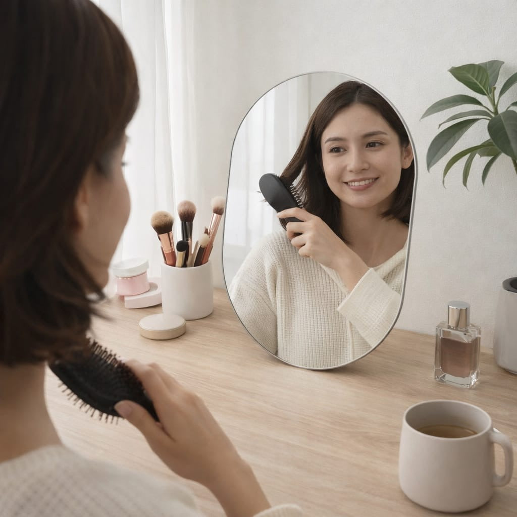 Trending Oval Adhesive Mirror Perfect for bedrooms, bathrooms, or hallways