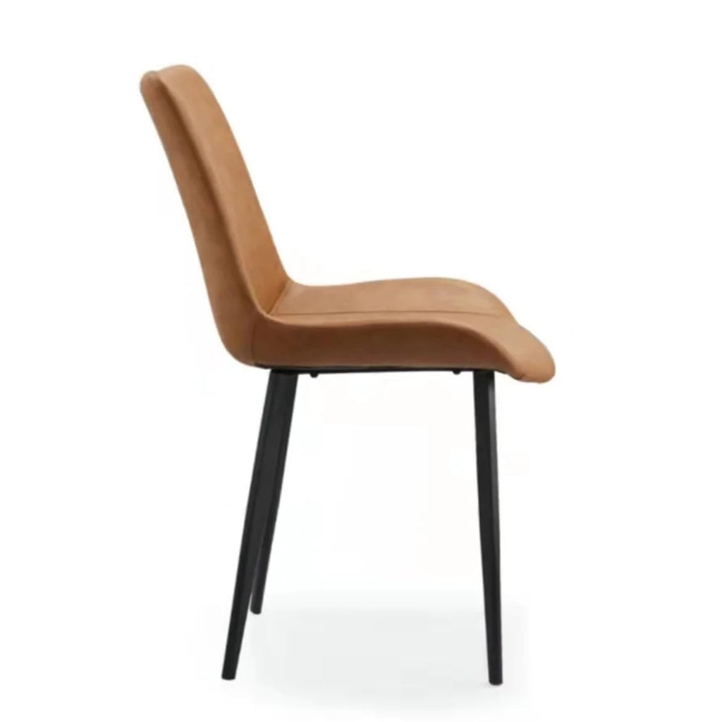 Dining Chair with Fabric Cushion Comfortable Padded Seat and Backrest Strong Metal Legs for Home and Cafe Use