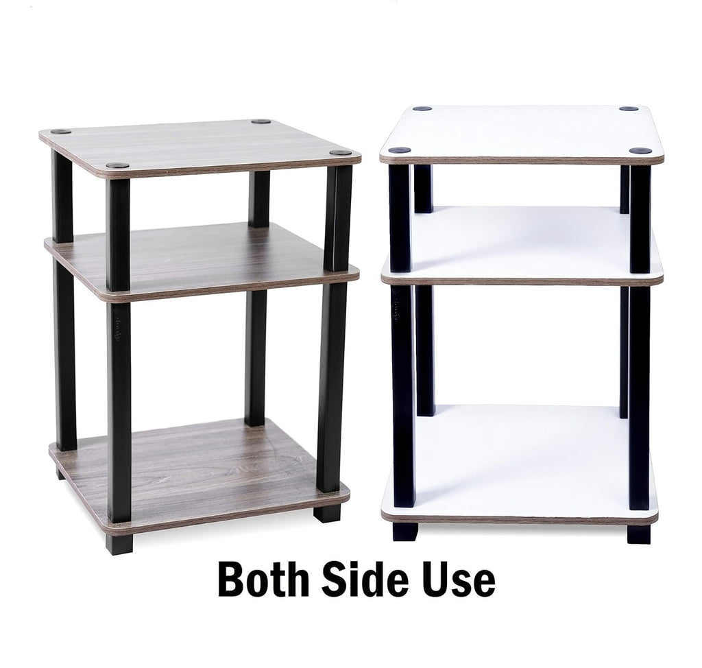 3 -Tier Turn-N-Tube 2-Pack End Table Display Rack Hallway, Living Room, Metal, Easy Assembly, Space Saving, Industrial