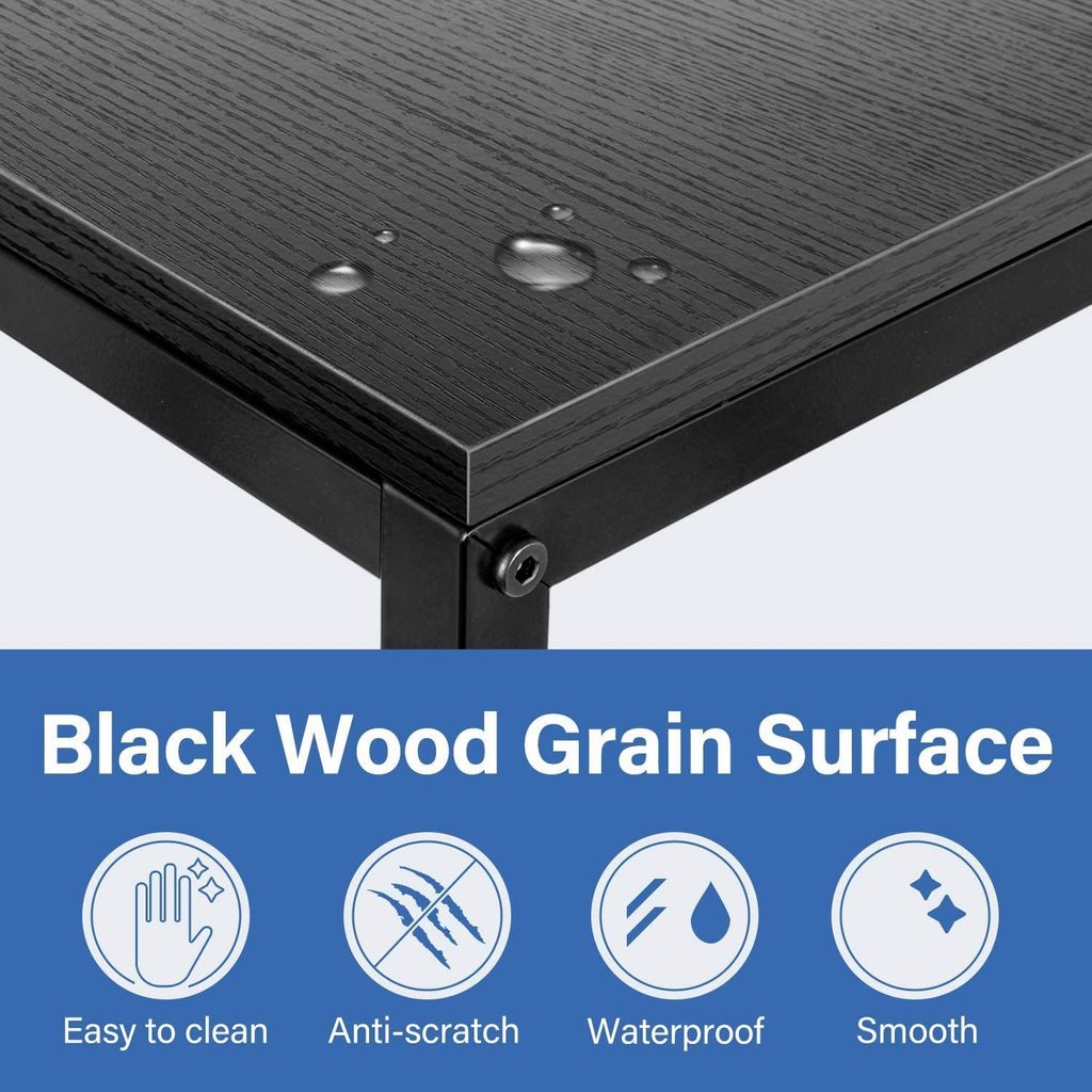 End Table Living Room, C Shaped End Table, Side Table for Couch Slide Under, C Table Sofa Side End Table,Wood Finish and Metal Frame