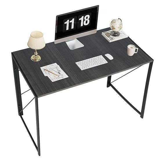 Modern Minimalist Folding table | Black Industrial Study Desk | Space saving Foldable table