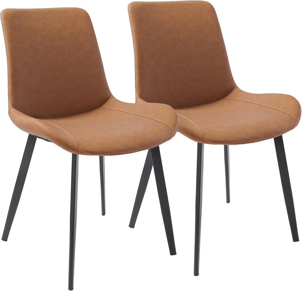 Dining Chair with Fabric Cushion Comfortable Padded Seat and Backrest Strong Metal Legs for Home and Cafe Use