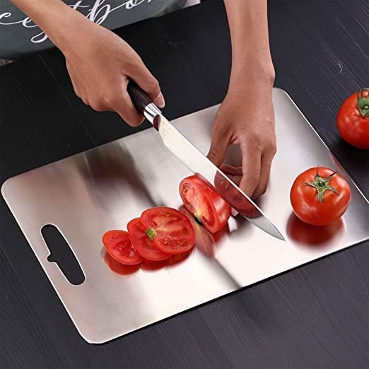 Homes Steel Chopping Board Kitchen Double-Sided Straight Multi-Purpose Cutting Chopping Kneading Board
