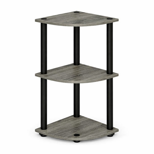 Industrial Three Corner Display Rack |Turn-N-Tube End Table Shelving Unit| Easy Assembly, Space-Saving, and Stylish for Hallway and Living Room