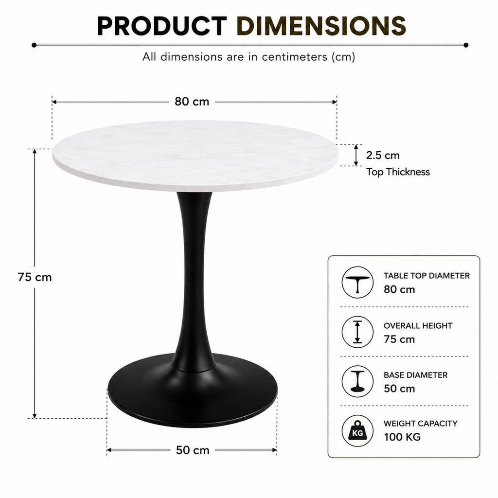 WHITE ROUND CAFE TABLE